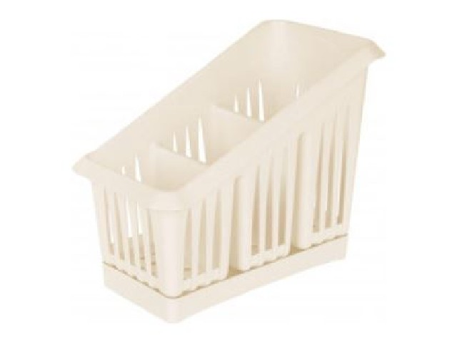 Сушилка для столовых приборов Plast Team 3х-секционная 200х120х160 мм молочный туман